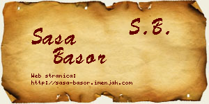 Saša Basor vizit kartica